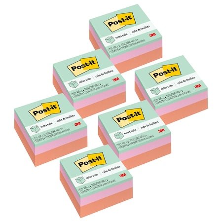 Post-It Notes Cube, 1 7/8 in x 1 7/8 in 47.6 mm x 47.6 mm, 6PK 2051-PAS